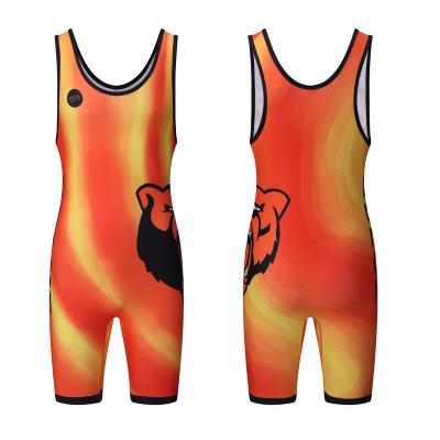 China Newcomer Custom Spandex Sublimation Men's Singlet OEM Activity Dblue Fighting Singlet Sports Wear Wrestling Wrestling Singlet for sale