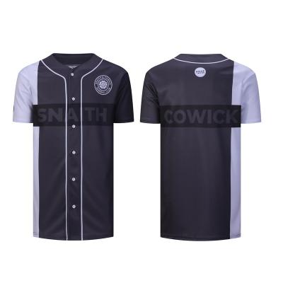 China Custom 100% Polyester Fabric Dblue Quick Dry Sublimation White Baseball Jersey Baseball Wear Shirts Digital Sublimation Printing Baseball Apparel for sale