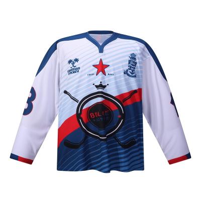 China Free Design Custom Made Ice Hockey Top Quality Breathable Quick Dry Polyester Fits Blank Sport Sublimation Ice Hockey Tank Top Wear for sale