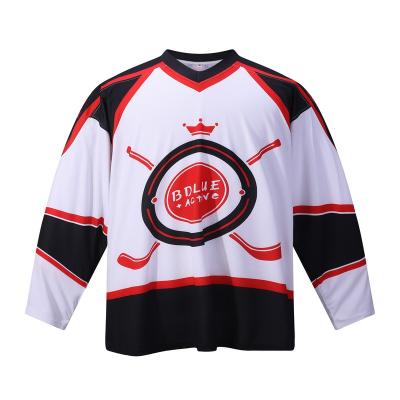 China Professional Wear Breathable Quick Dry Team Number Custom Shirts Custom Made Sportswear Long Sleeves Shirt Ice Hockey Tank Top Manufacturer for sale