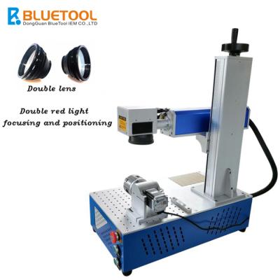 Chine Air-cooled mopa color fiber laser marking machinemini fiber laser marking machine with rotary laser marking machine-machine for jewelry à vendre