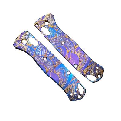 China Outdoor Gear Increasing SUNRISE Camping Heat Anodized Titanium Knife Scales For Benchmade Bugout 535 Times Knife Scales Pocket Knife Handles EDC for sale