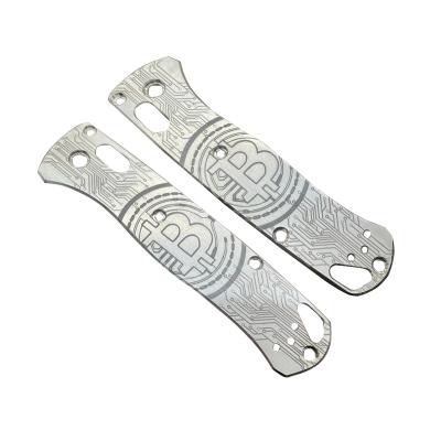 China Outdoor Gear Hiking Camping Engraved Titanium Knife Scales For Benchmade Bugout 535 Knife Times Pocket Knife Handles EDC for sale