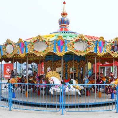 China Luxury Amusement Carousel 24 People Outdoor Theme Park Ride Carousel For Sale for sale