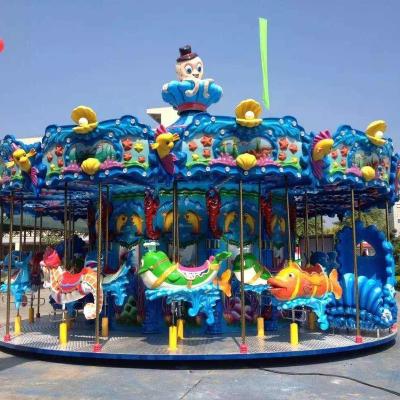 China Fiberglass CAROUSEL 26P Ocean Style Kids Carousel Theme Park Ride for sale