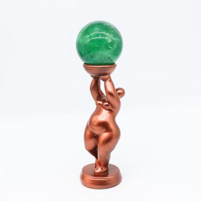 China Europe Stunning Wholesale Price Good Quality Crystal Sphere Goddess Stand Gold Wooden For Decoration for sale