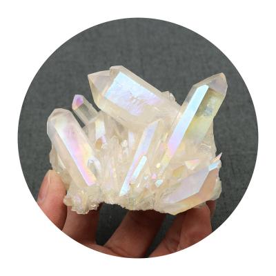 China Hot Sale Crystal Healing Stones Big Natural Angel Aura Clear Quartz Cluster from Europe for sale