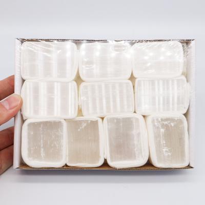 China Wholesale Natural Selenite Crystal Rough Stone Reiki Healing Box Raw Stone Set From Europe Products for sale