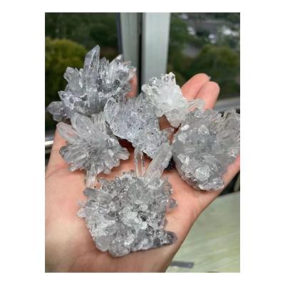 China Europe Wholesale Rough Healing Stone Clear Quartz Chrysanthemum Spicemen Clusters For Gifts for sale