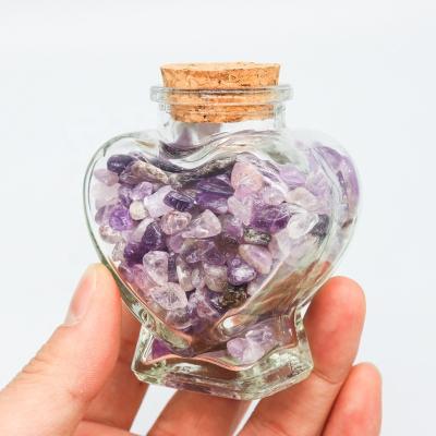 China Wholesale Europe Lucky Stone Natural Unique Gravel Wishing Bottle The Healing Gift for sale