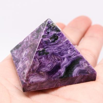 China Wholesale Natural Feng Shui Folk Crafts Charoite Healing Pyramid of Crystals from Europe for sale