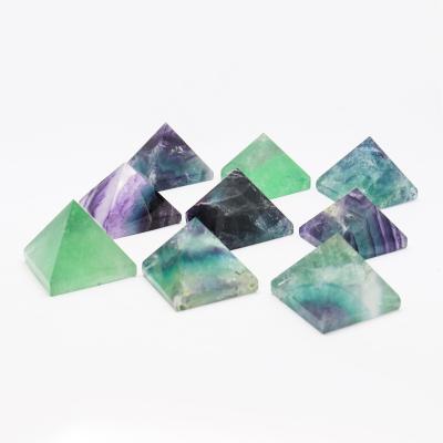 China Wholesale Price Natural High Quality Purple Pyramid Crystal Gift Healing For Decoration Rainbow Fluorite From Europe for sale