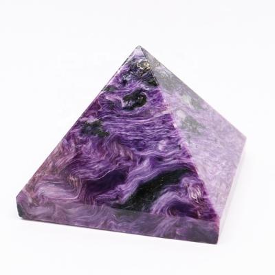 China China Natural Charoite Pyramid Shaped Gemstone Making Jewelry New Year Gifted Jewelry for sale