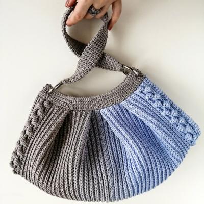 China Handmade Tote Clutch Customized Designer Summer Beach Hook Shoulder Handbag Polyester Rope Weave Daily Life for sale