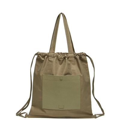 China Multifunctional Multi-Function Eco Cotton Canvas Fabric Backpack Folding Organic Cotton Tote Bag for sale