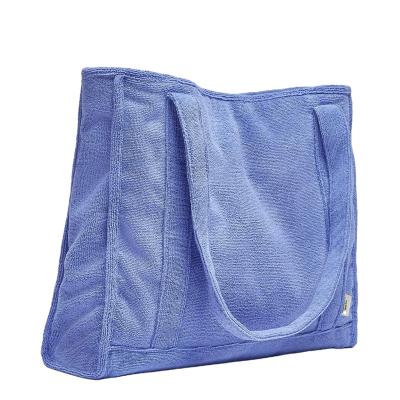 China New fashion large capacity terry towel packing bag cotton towel beach bag for women for sale