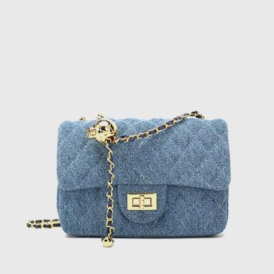 China Denim Quality Chunky Chain Ladies Shoulder Chain Cross - Body Bag Luxury Ladies Handbags Women Handbags for sale