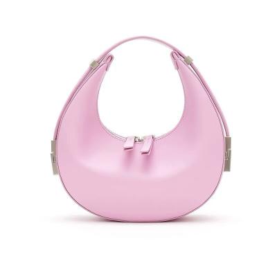 China Wholesale high quality fashion luxury design ladies handbag half moon genuine leather shoulder bag women for sale