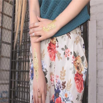 China Temporary Gold Tattoo Stickers Glitter Tatoo Inspired TattooTemporary Silver Metallic Tattoo Gold Stickers Flash Tattoos Jewelry for sale