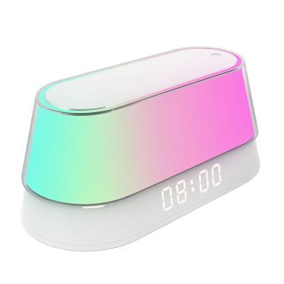 China Tablet 2022 NEW RGB LED Night Light 5 in 1 Wireless Charger Station Clock for sale