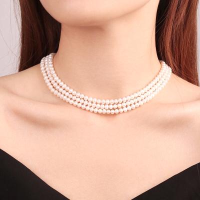 China BOHEMIA Hot Sales Factory Customize Genuine Pearl Multilayer Necklace For Ladies for sale