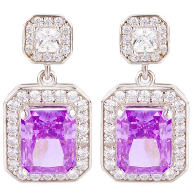 China CLASSIC Luxury Elegant Design Drop Earrings Women Synthetic Zircon Earring Jewelry for sale