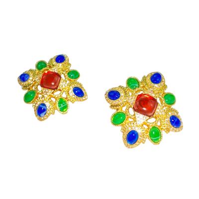 China Vintage Statement Earrings Adjust Geometric Earrings For Women Crystal Luxury Wedding Rhinestone Earring for sale