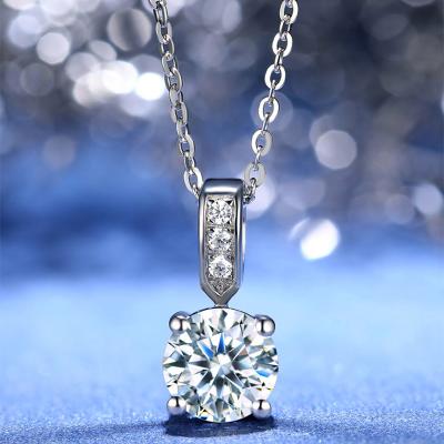 China Vintage 2021 round cut female necklace moissanite pendant for sale