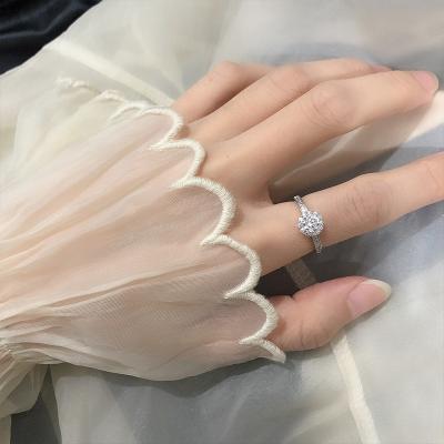 China New Romantic Fashion 925 Sterling Silver Baguette Bling Diamond Ring For Women for sale