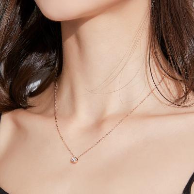 China Trendy simple design alloy moissanite necklace jewelry ladies fashion pendant necklace for sale