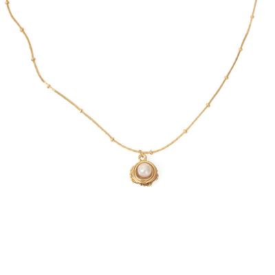 China BOHEMIA Charm Necklace High Quality Pearlescent Gold Plated Necklace Clavicle Chain For Women Jewelry Necklace for sale