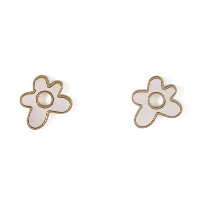 China New Cute Sweet Flower Lovely Little Shell Flower Party Ear Stud Kawaii Earring Wedding Ear Studs for sale