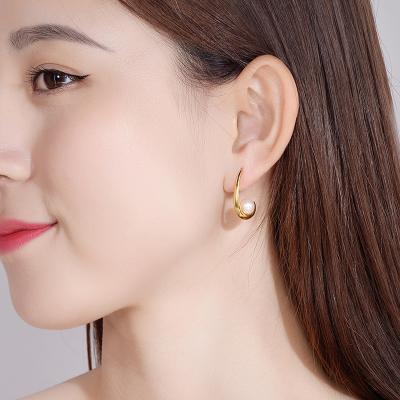 China Romantic Women Design Baroque Silver Drip Earrings 925 Pearl Earring Unique Gift for sale