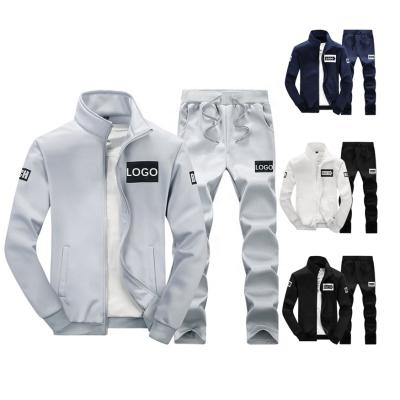 China Brand Breathable White Customized Logo Mens Jogging Sport Tracksuits Training To Wear Simple Two Piece Set Tracksuit Sweatsuit For Men for sale