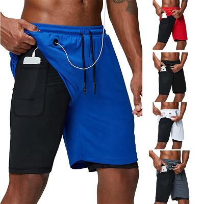 China Sustainable Men's Workout Running 2 In 1 Double - Deck Training Gym Shorts With Pockets HIGH QUALITY 2 IN 1 FITNESS RUNNING SHORTS for sale