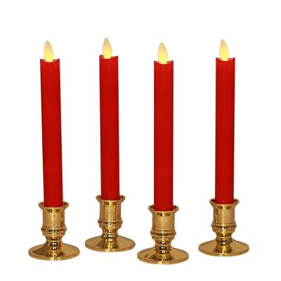 China Real Birthdays Flameless Plastic Battery Operated Home Decor Led Taper Candle With New Flame for sale