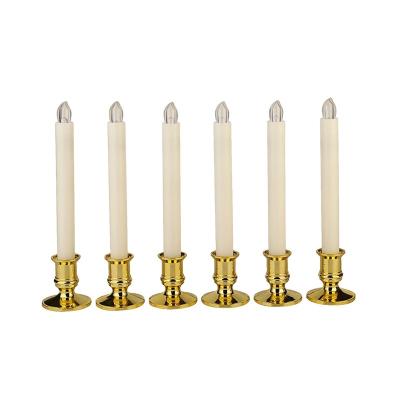 China DLWY Decorative Flameless Christmas Battery Operated Slim Flickering Led Taper Candle for sale