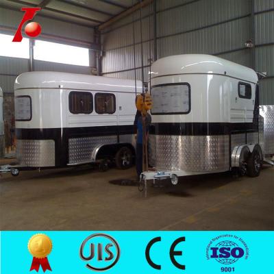 China 2 horse angle load floats,fiberglass camper trailer for sale