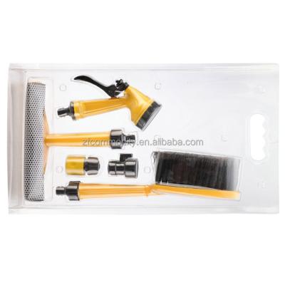 China Car Detailing Kit Auto Car Wash Set 5pcs Auto Wash Brush Car Wash Cleaning Tool Kit Including Garden Shower Connector for sale