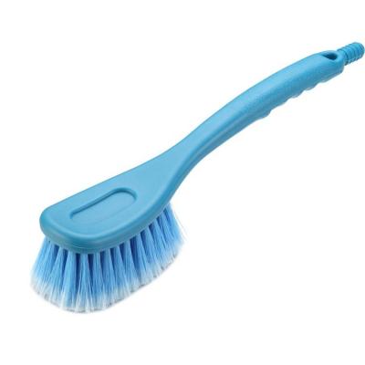 China Pp+pvc Water Flow-Through Car Wash Brush Soft Bristle Car Care Brush Water Powered Wheel Rim Tire Cleaning Brush for sale