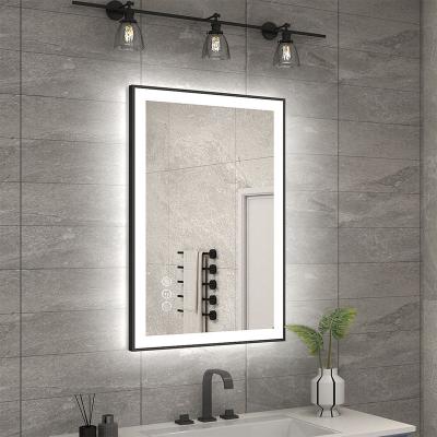 China OEM 2023 Bright Custom Color Backlit Triple Lit Lights Led Bathroom Mirror Waterproof Smart Mirror With LED for sale