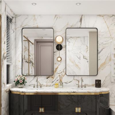 China Modern style bathroom illuminated waterproof stainless steel framed led mirrors for home and hotel for sale