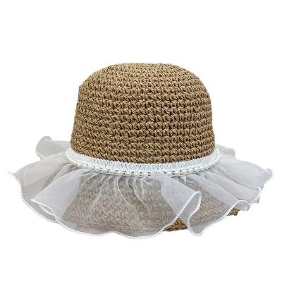 China 2022 New Fashion Character Sombrero Lace Female Sun Hat Wholesale Brim Beach Floppy Displacement Women Wide Straw Hats for sale