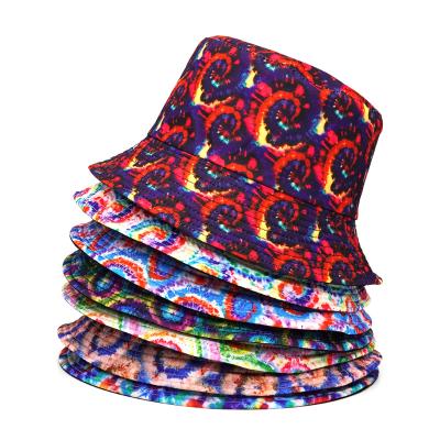 China Fashion\Summer Comfortable\Durable 2022 Tie Dye Printed Bucket Hat For Women Fashion Sombrero Hip Hop Bob Outdoor Travel Panama Por Al Mayor for sale