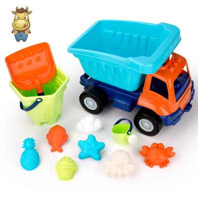 China High Quality Summer Outdoor Large Bucket Sand Plastic Shovels Play Beach Car Set Toy YX1142582 for sale