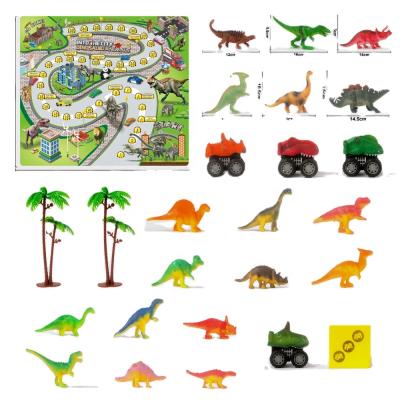 China Hot Selling Amazon Dinosaur Game Set Toy Car Dinosaur With Card 27*18.5*16CM for sale