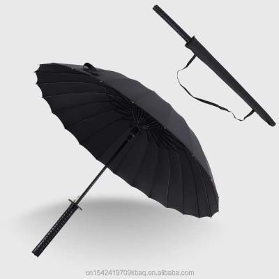 China Custom Japanese Handle Automatic Open Windproof Minimalist Umbrella Sword Umbrella Samurai Man Umbrella Long for sale