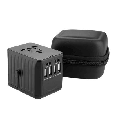 China 4USB+2Type-C Fine Quality 4usb+2type-c Black Ce/rohs/fcc/pse Plug In Charger Travel Plug Adapter With Usb for sale