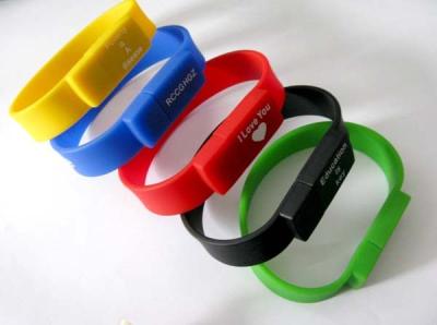 China Bracelet USB Flash Drive with Personalized Custom Logo, Silicone USB bracelet for sale