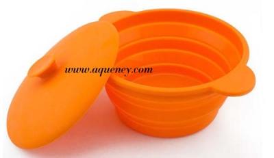 China Colorful silicone bowl with lid / foldable bowl / Plastic bowl for sale